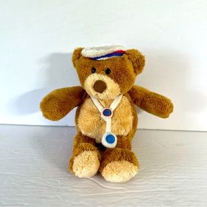 VTG Gund Thinking of You Nurse Mini Bear Plush Stuffed Toy Stethoscope Grad